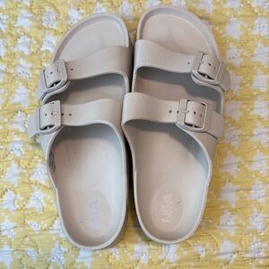MIA Cream Sandals with Contoured Footbed